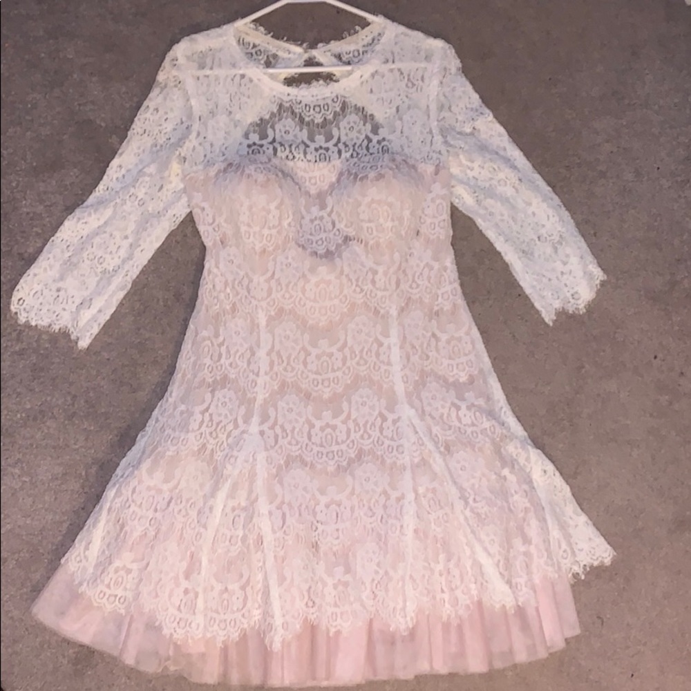 White Lace Formal Dress